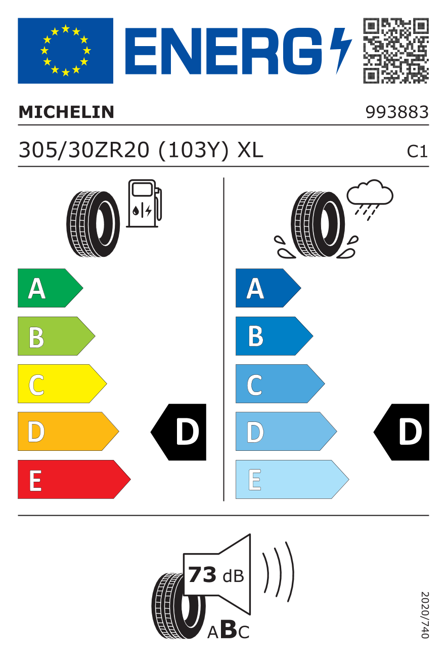 Michelin 305/30ZR20 103Y XL N1 Pilot Sport Cup 2