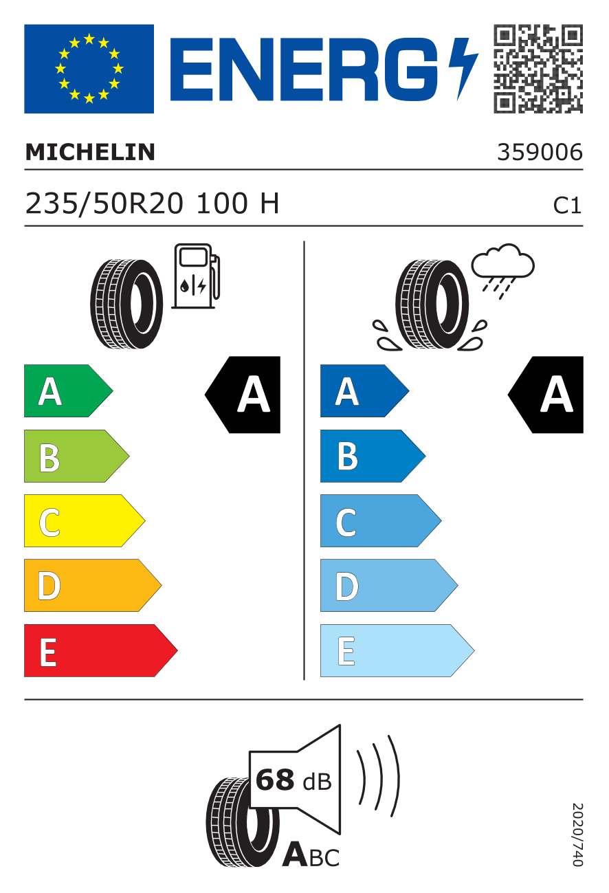 Michelin 235/50R20 100H Primacy 5 Energy