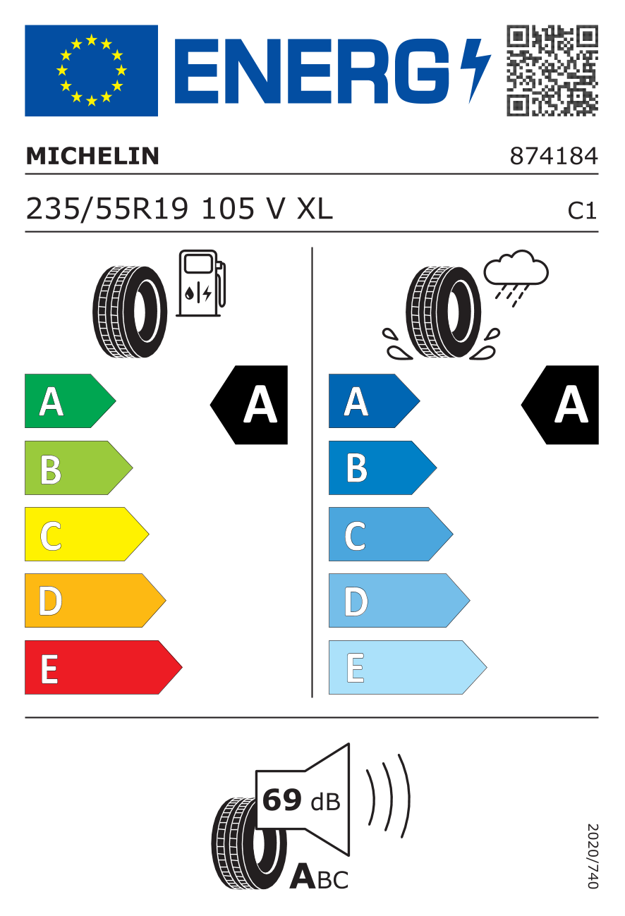 Michelin 235/55R19 105V XL Primacy 5 Energy